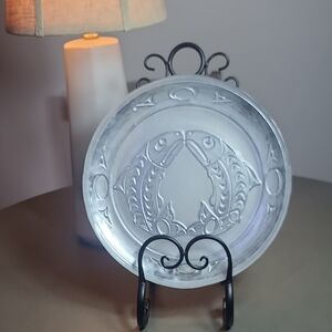 Hand Painted Turkish Embossed Glass Fish Plate